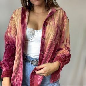 💉 Bleach Dyed Vintage LL Bean Corduroy Flannel 💉
